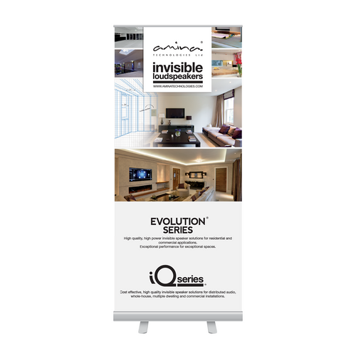 33" rollup banner stand, graphic and  case-custom, portable, quick setup,  easy transport